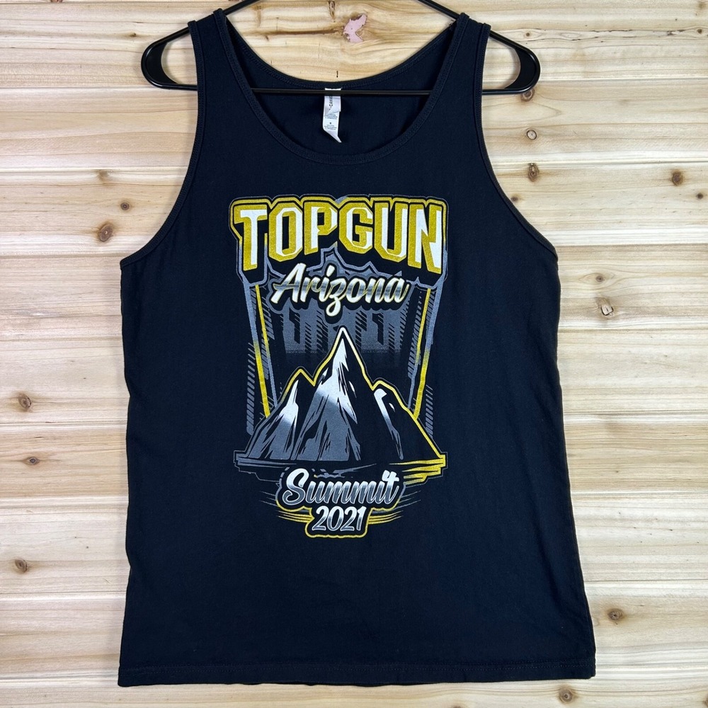 Bella + Canvas Top Gun Arizona Tank Top Mens Medium Black Summit 2021 Sleeveless